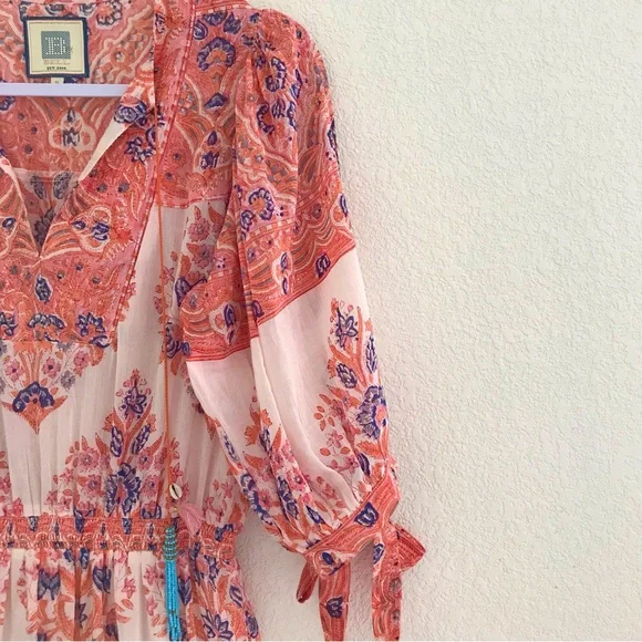 BELL BY ALICIA BELL Lyla Midi Dress Pink Coral Floral - Picture 4 of 14